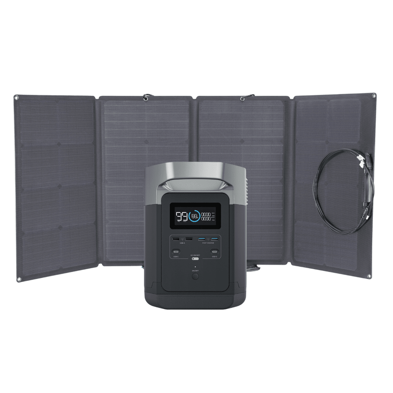 EcoFlow Delta 1300 Portable Power Station + Foldable 160W Solar Panel Bundle