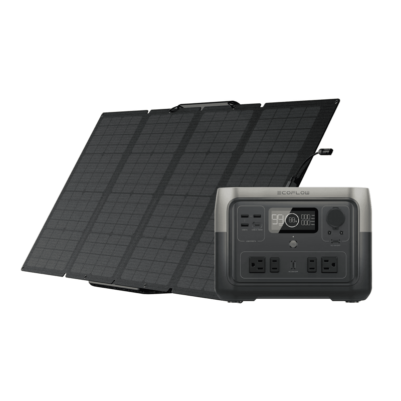 EcoFlow River 2 Max Portable Power Station + Foldable 160W Solar Panel Bundle