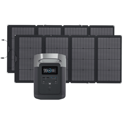 EcoFlow Delta 1300 Portable Power Station + 2 Foldable 220W Bifacial Solar Panel Bundle