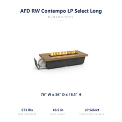 AFD Reclaimed Wood Contempo LP Select Long specs: 76 x 36 x 18.5 inches, 573 lbs