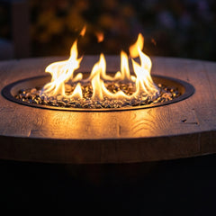 Close-up of flames on the AFD Contempo Round fire table