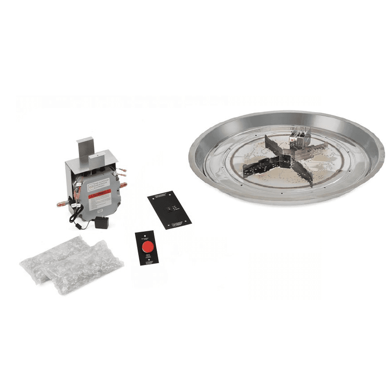 Outdoor Greatroom Company 30-inch Round Crystal Fire Plus Gas Burner with Direct Spark Ignition - Natural Gas - Pristine Home & Wellness
