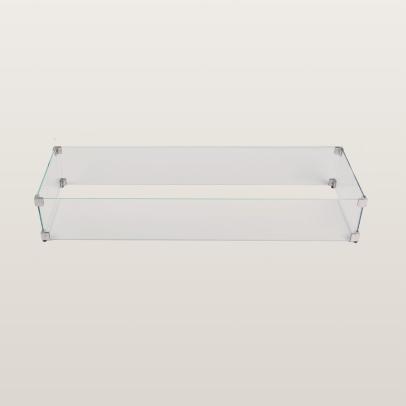 Elementi Plus rectangular tempered glass wind screen
