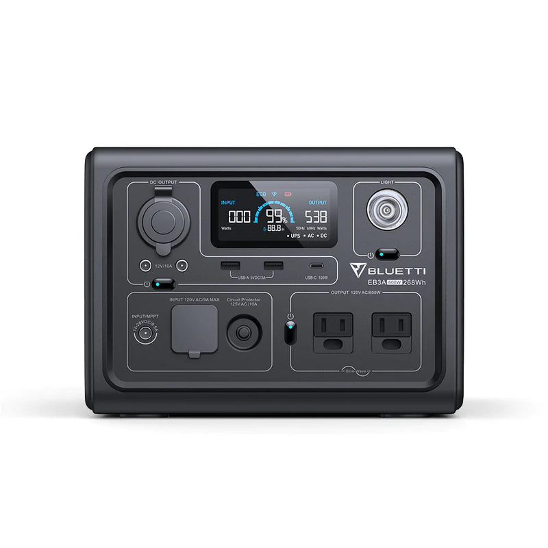 Bluetti EB3A Portable Power Station - 600W 268Wh