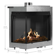 Faber MatriX Firebox, Natural Gas, Left-facing, Two-sided 33" X 26"
