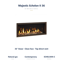 Majestic Echelon II 36 linear direct vent fireplace specs