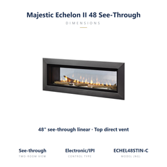Majestic Echelon II 48 see-through direct vent fireplace specs