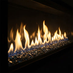 Close-up of the continuous flame row inside the Majestic Echelon II 72