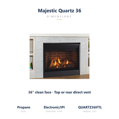 Majestic Quartz 36 LP direct vent gas fireplace specs