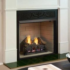 Monessen 36" Lo-Rider Clean Face Firebox with Multi-tonal Gray Stacked Traditional Fiber Interior Panels - Pristine Home & Wellness