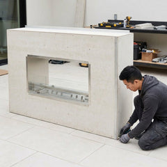 Outdoor Greatroom RSTL-40MLP match-lit ready-to-finish see-through fireplace specs