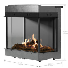 Faber MatriX Firebox, Natural Gas, Three-sided, Bay, 33" X 26"