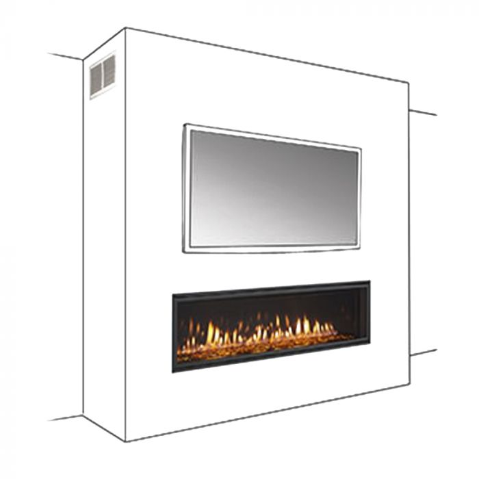 Majestic - Ducted Passive Heat kit for Side Discharge includes duct and 2 side registers - Pristine Home & Wellness
