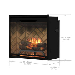 Dimplex Revillusion 24" Built-In Electric Firebox - Herringbone Brick - REV24-HB - image 2