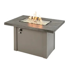 Outdoor Greatroom Company Stone Gray Havenwood Rectangular Gas Fire Pit Table with Gray Base - Pristine Home & Wellness