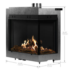 Faber MatriX Firebox, Natural Gas, Right-facing, Two-sided, 33" X 26"